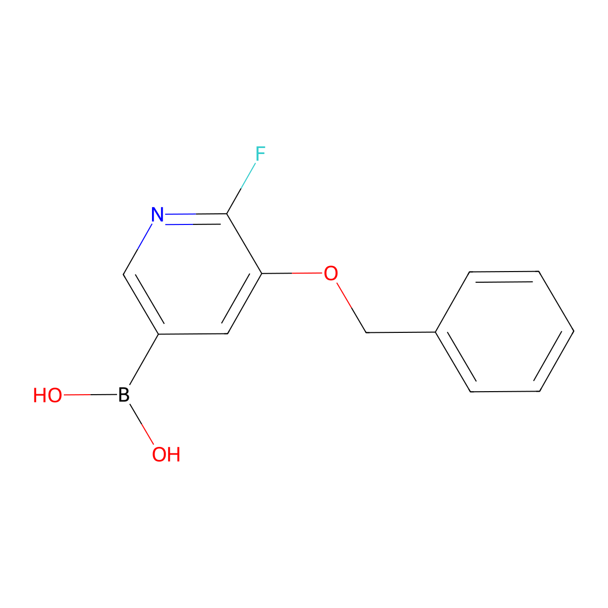 5-(Benzyloxy)-6-fluoropyridin-3-ylboronic acid molecular structure, CAS 2377609-45-3