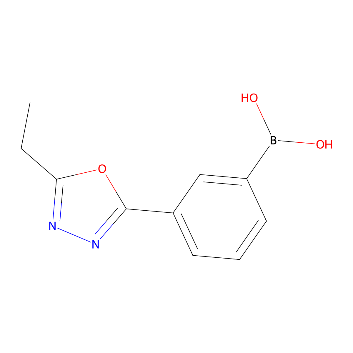 [3-(5-Ethyl-1,3,4-oxadiazol-2-yl)phenyl]boronic acid molecular structure, CAS 2377609-48-6