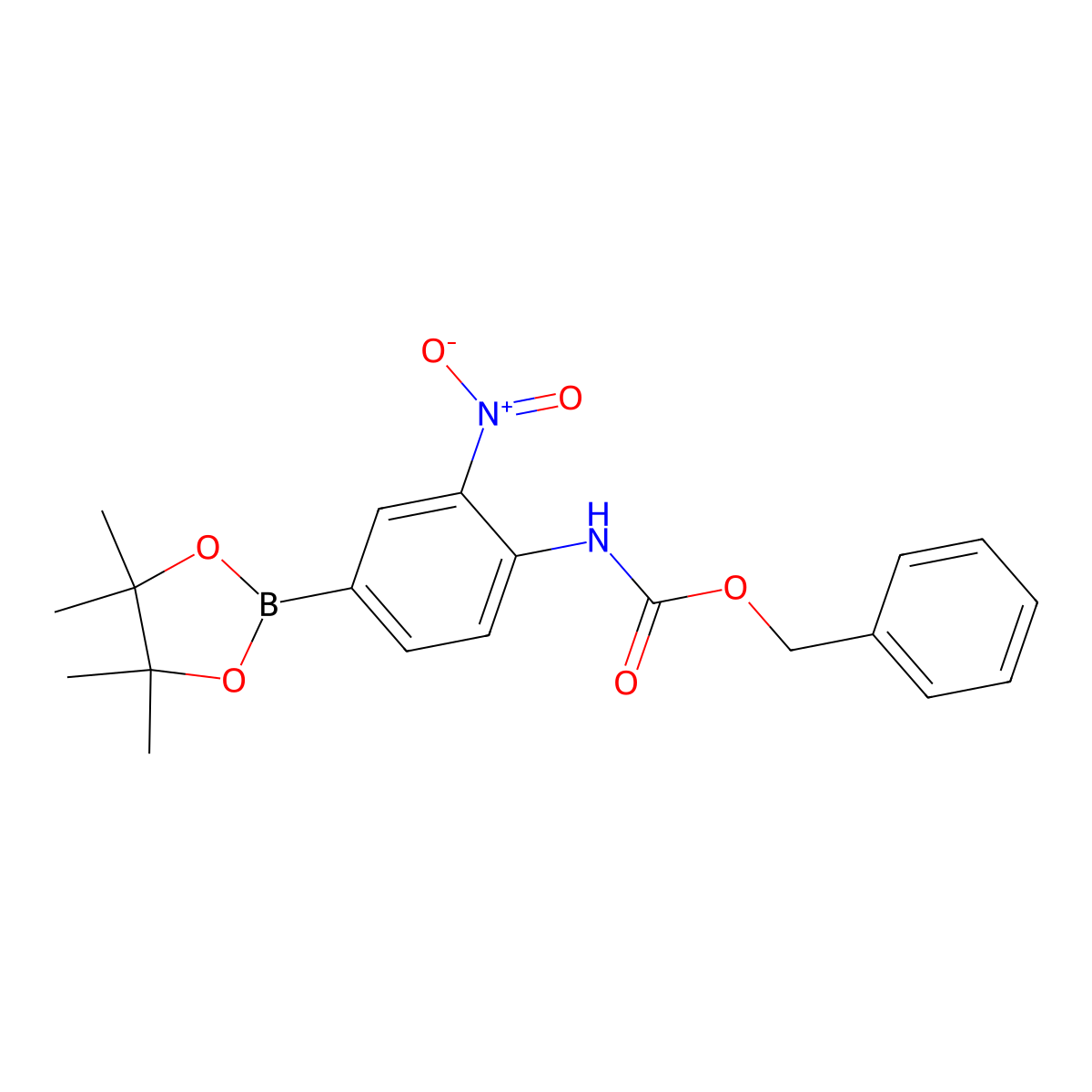 4-(CBZ-Amino)-3-nitrophenylboronic acid pinacol ester molecular structure, CAS 2377609-53-3