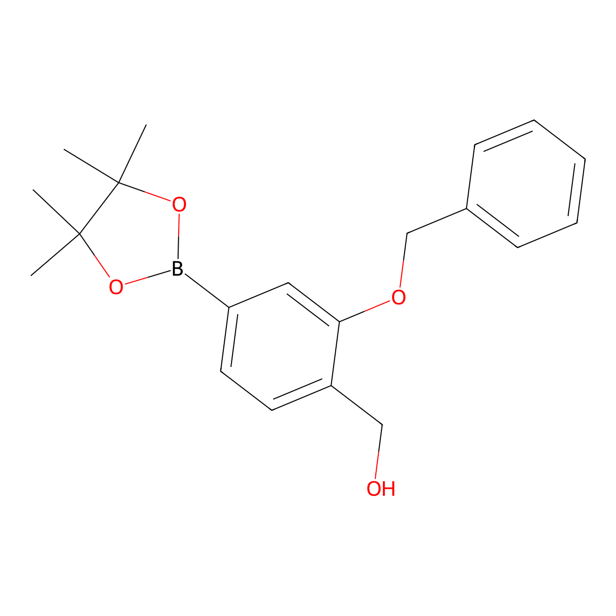 [2-(Benzyloxy)-4-(tetramethyl-1,3,2-dioxaborolan-2-yl)phenyl]methanol molecular structure, CAS 2377609-58-8