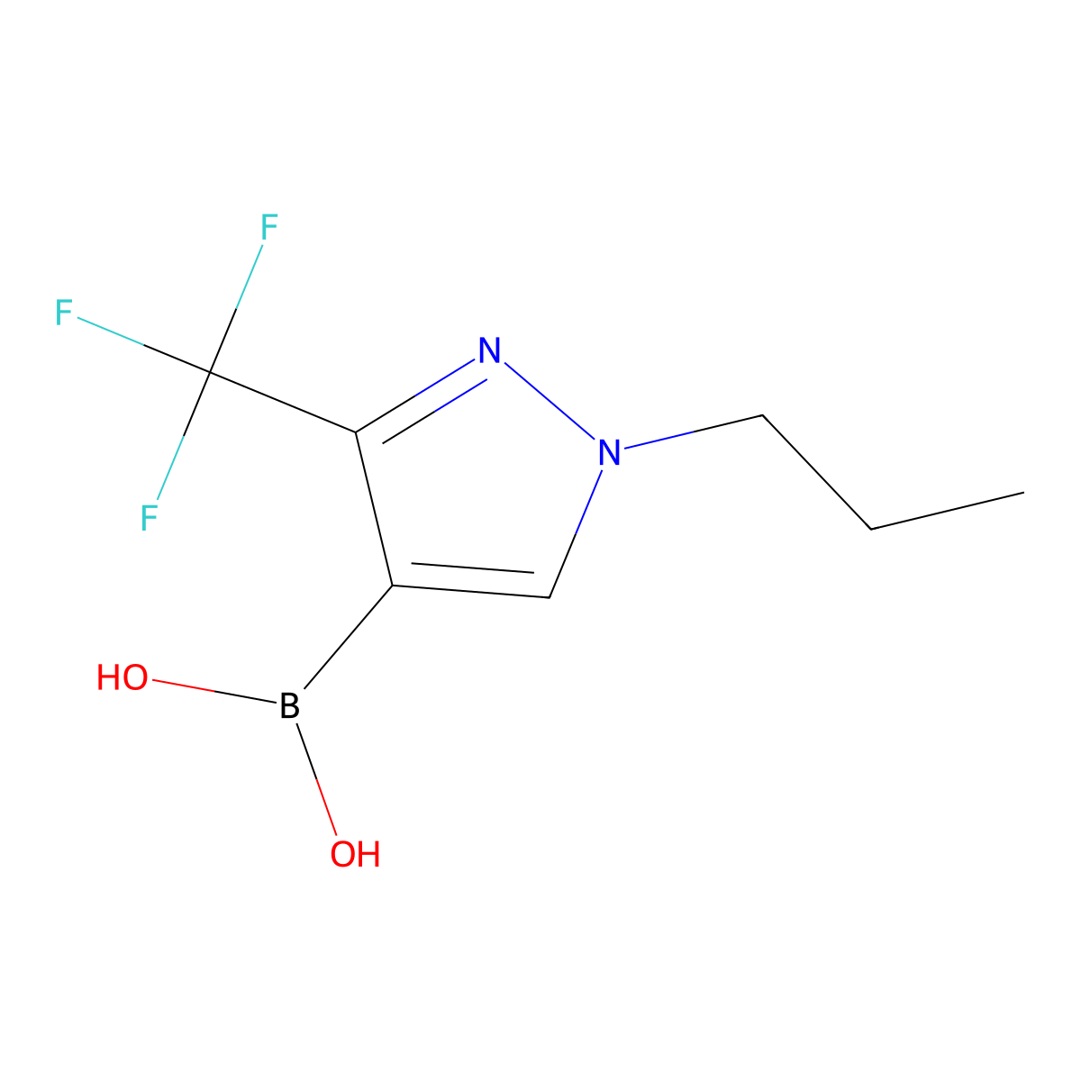 1-Propyl-3-(trifluoromethyl)pyrazole-4-boronic acid molecular structure, CAS 2377609-62-4