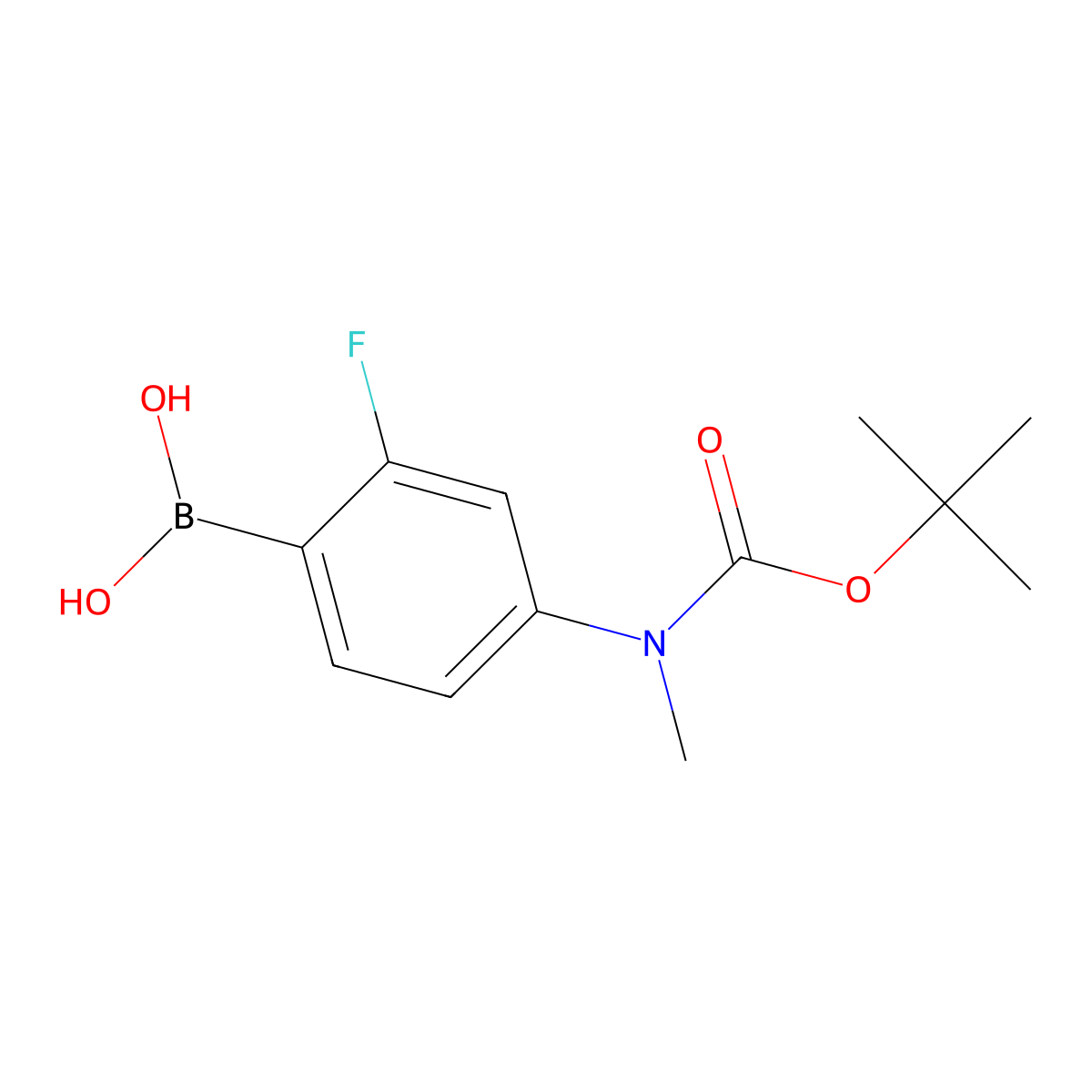 4-(N-BOC-N-Methylamino)-2-fluorophenylboronic acid molecular structure, CAS 2377609-67-9