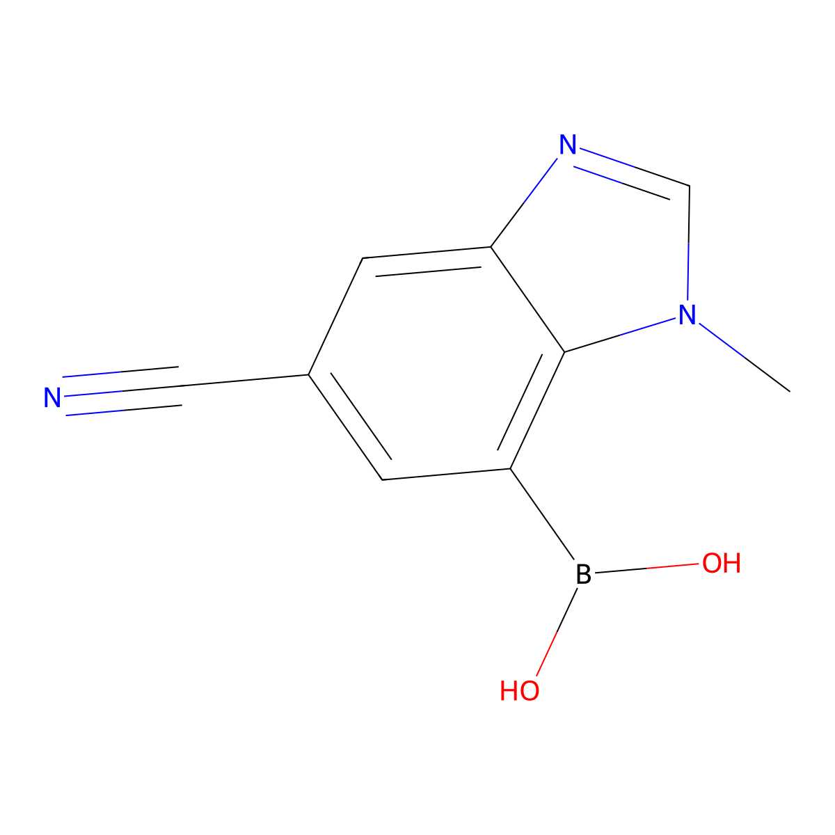 6-Cyano-3-methylbenzodiazole-4-boronic acid molecular structure, CAS 2377609-68-0