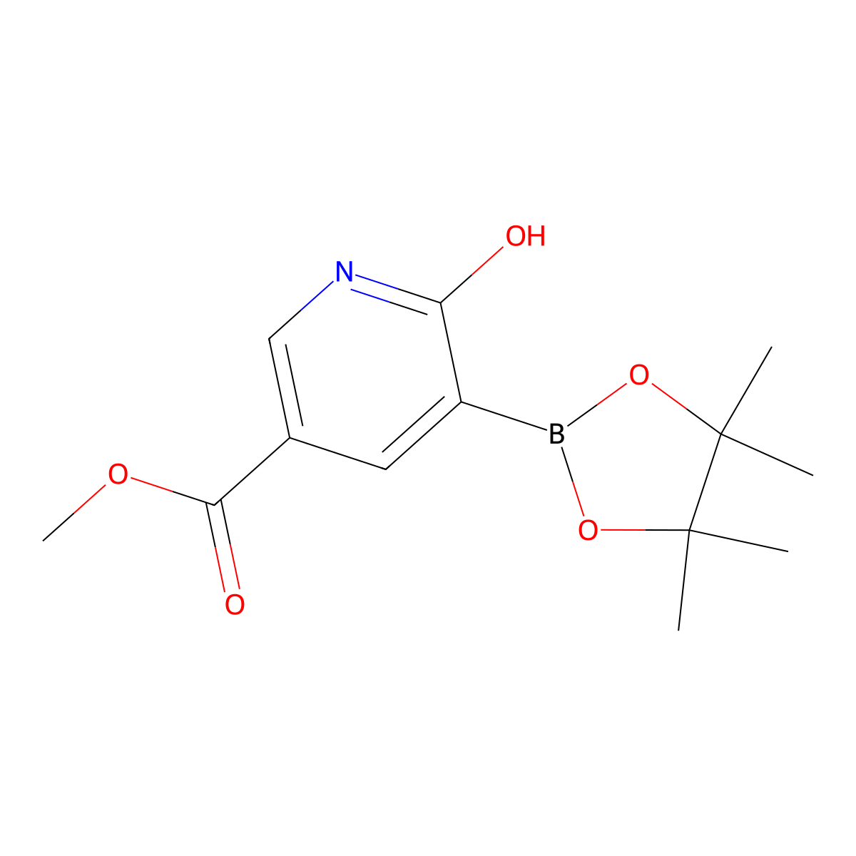 Methyl 6-oxo-5-(tetramethyl-1,3,2-dioxaborolan-2-yl)-1H-pyridine-3-carboxylate molecular structure, CAS 2377609-69-1
