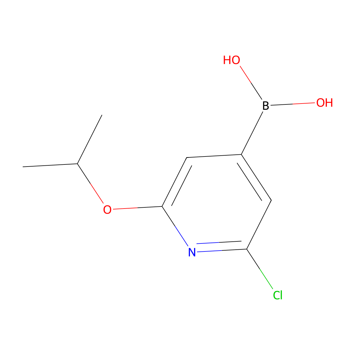 2-Chloro-6-isopropoxypyridine-4-boronic acid molecular structure, CAS 2377609-76-0