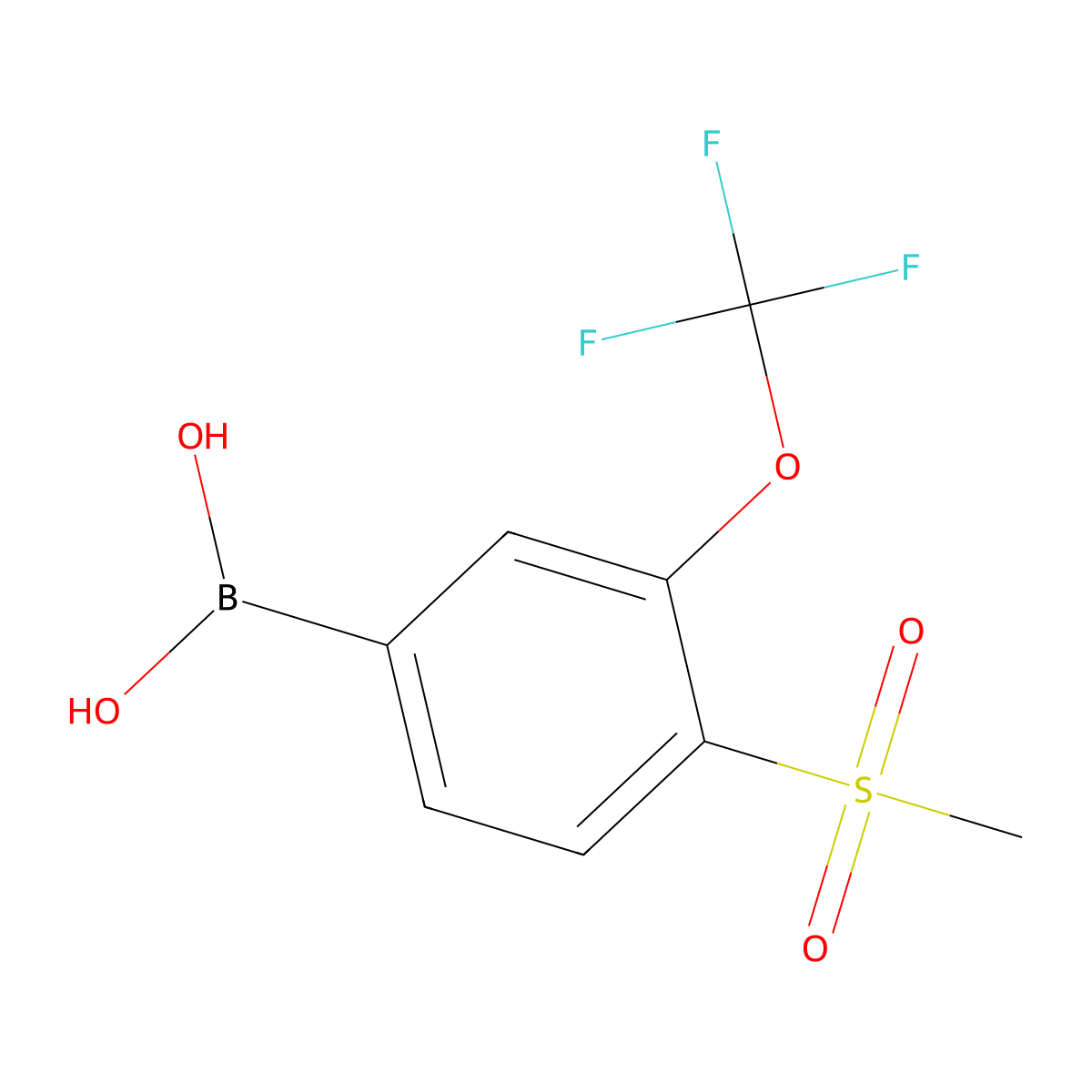 [4-Methanesulfonyl-3-(trifluoromethoxy)phenyl]boronic acid molecular structure, CAS 2377609-77-1