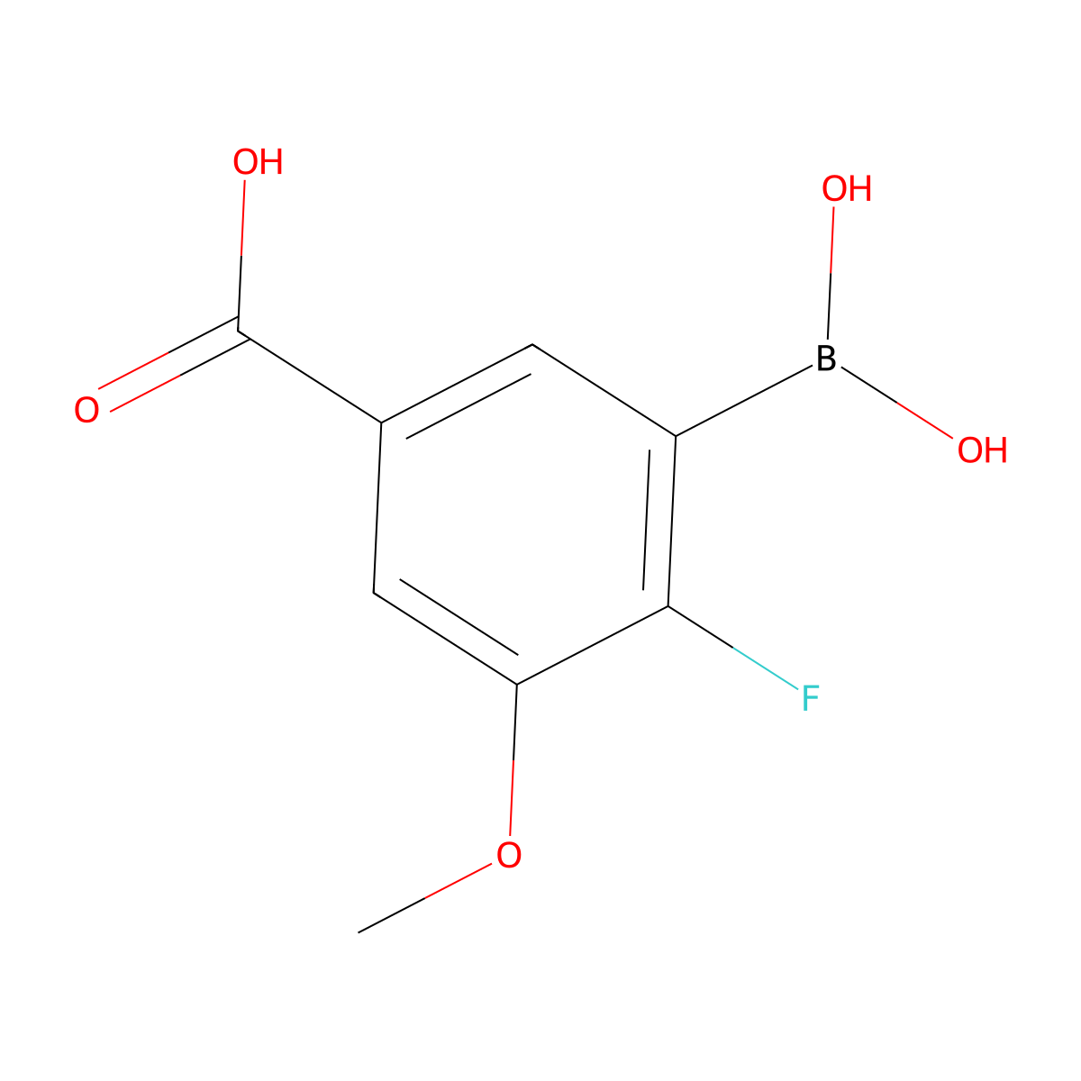 5-Carboxy-2-fluoro-3-methoxyphenylboronic acid molecular structure, CAS 2377609-80-6
