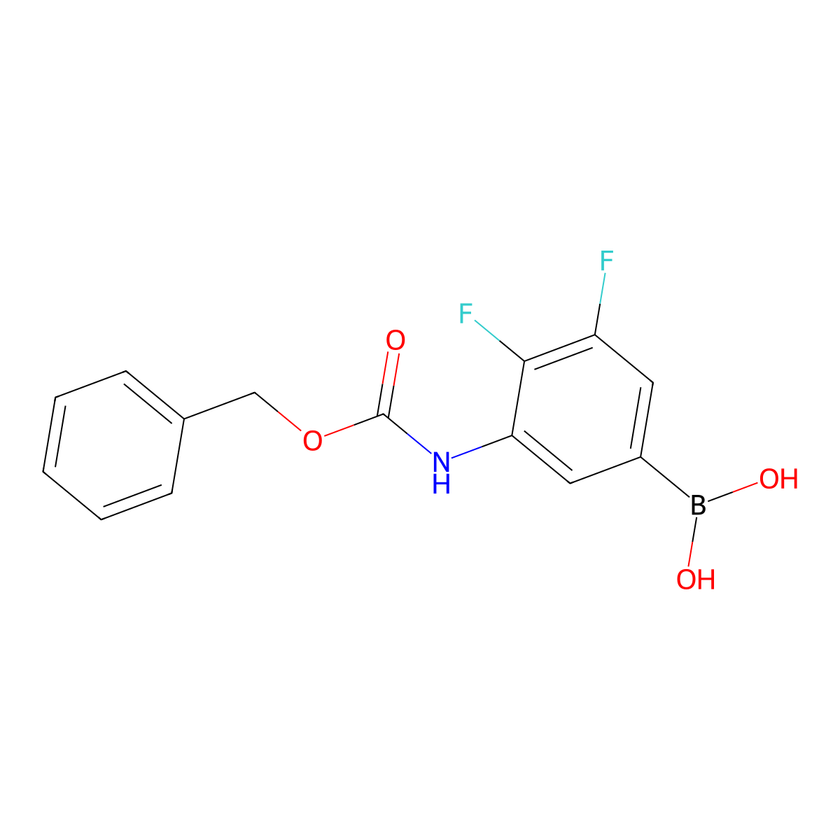 (3-(((Benzyloxy)carbonyl)amino)-4,5-difluorophenyl)boronic acid molecular structure, CAS 2377609-82-8