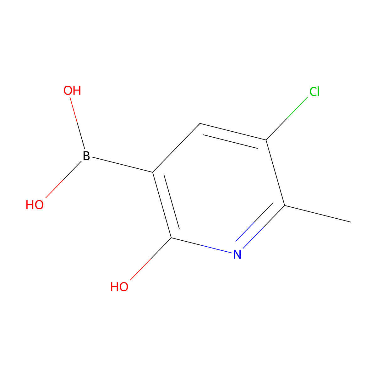 (5-Chloro-2-hydroxy-6-methylpyridin-3-yl)boronic acid molecular structure, CAS 2377609-90-8