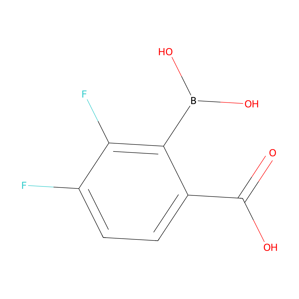 6-Carboxy-2,3-difluorophenylboronic acid molecular structure, CAS 2377609-91-9