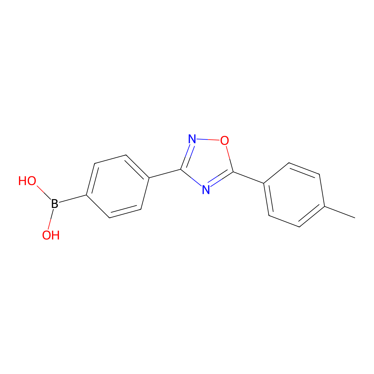 {4-[5-(4-Methylphenyl)-1,2,4-oxadiazol-3-yl]phenyl}boronic acid molecular structure, CAS 2377609-92-0