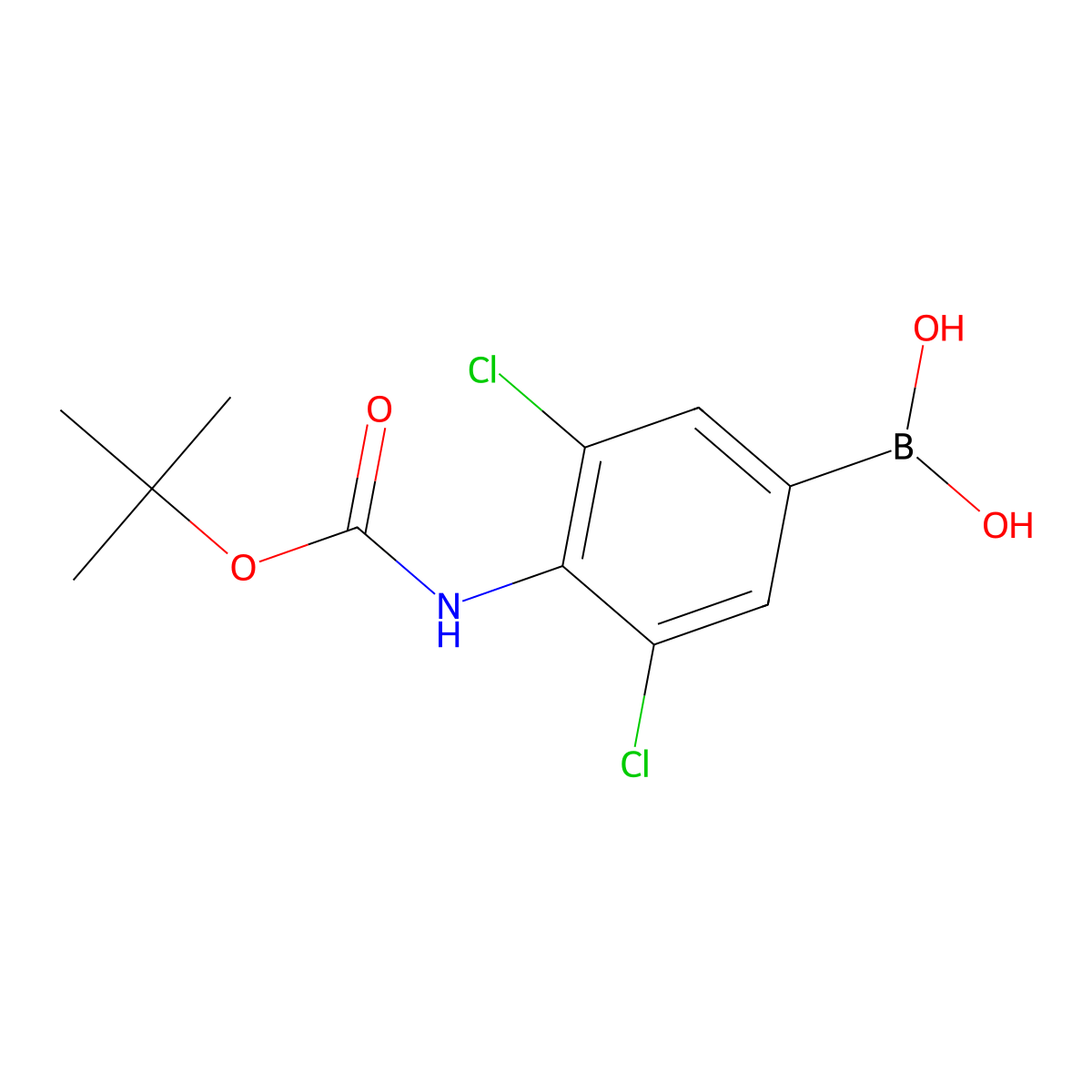 4-Boc-amino-3,5-dichlorophenylboronic acid molecular structure, CAS 2377609-93-1