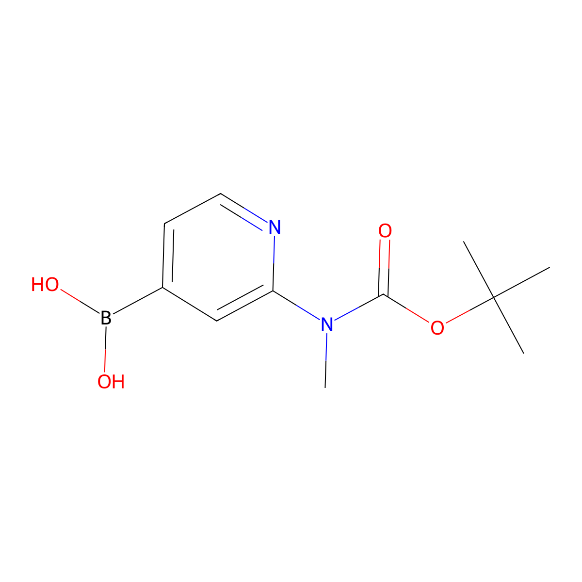 2-{[(Tert-butoxy)carbonyl](methyl)amino}pyridine-4-boronic acid molecular structure, CAS 2377609-94-2