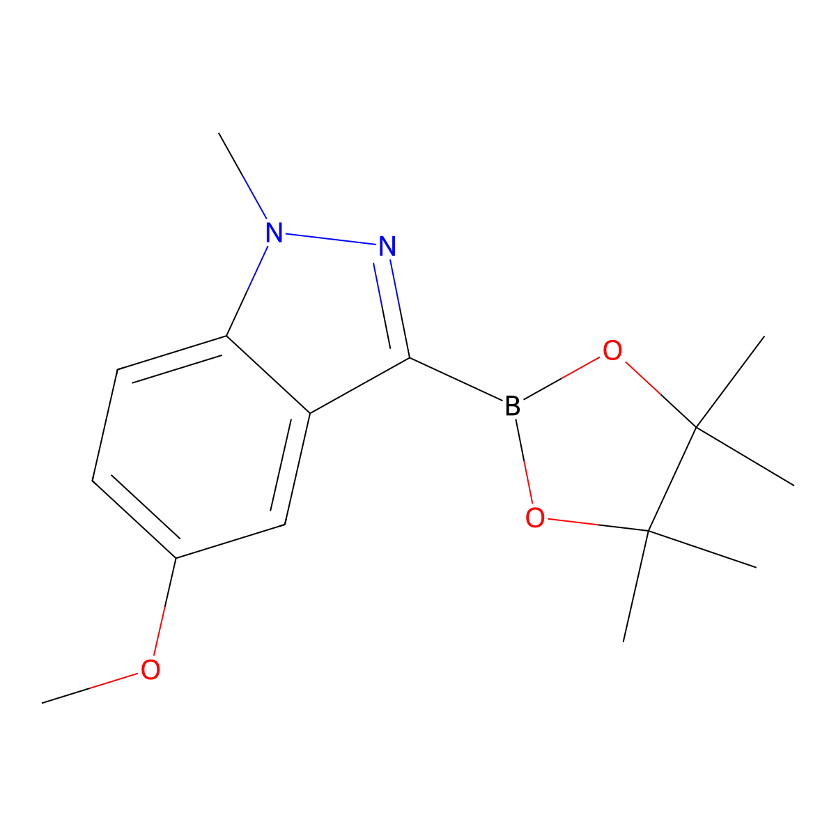 5-Methoxy-1-methyl-3-(4,4,5,5-tetramethyl-1,3,2-dioxaborolan-2-YL)-indazole molecular structure, CAS 2377609-98-6