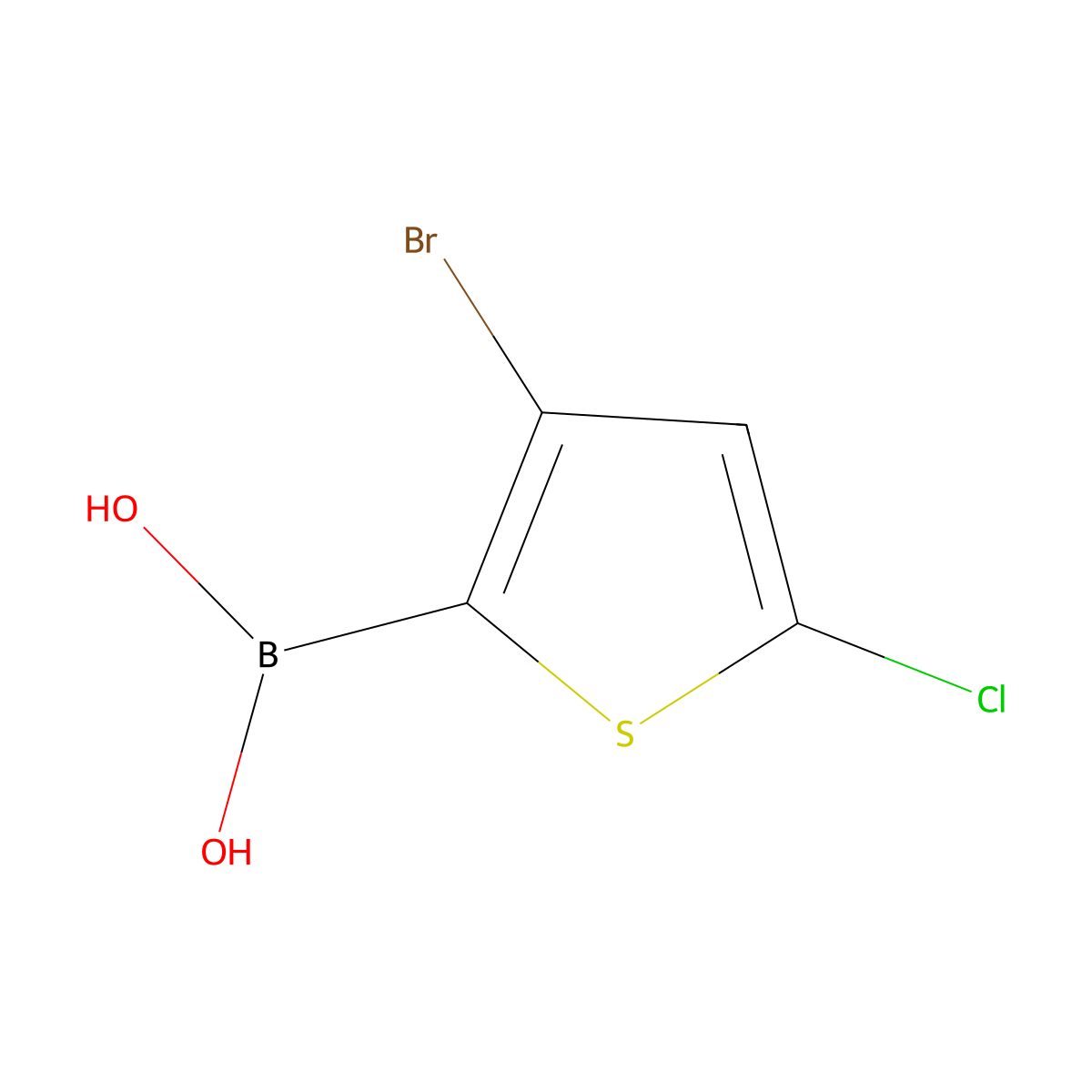 3-Bromo-5-chlorothiophene-2-boronic acid molecular structure, CAS 2377609-99-7