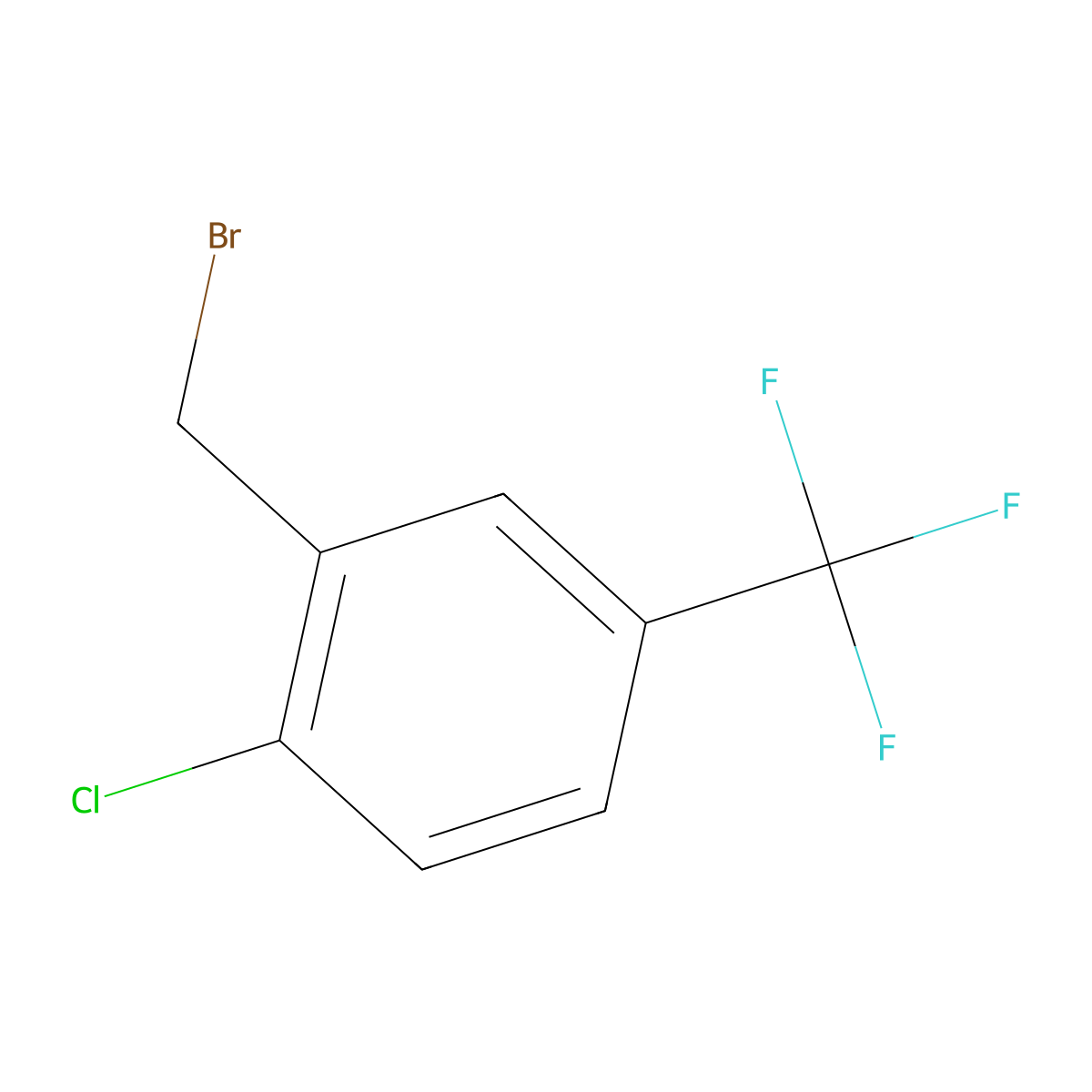 2-(Bromomethyl)-1-chloro-4-(trifluoromethyl)benzene molecular structure, CAS 237761-77-2