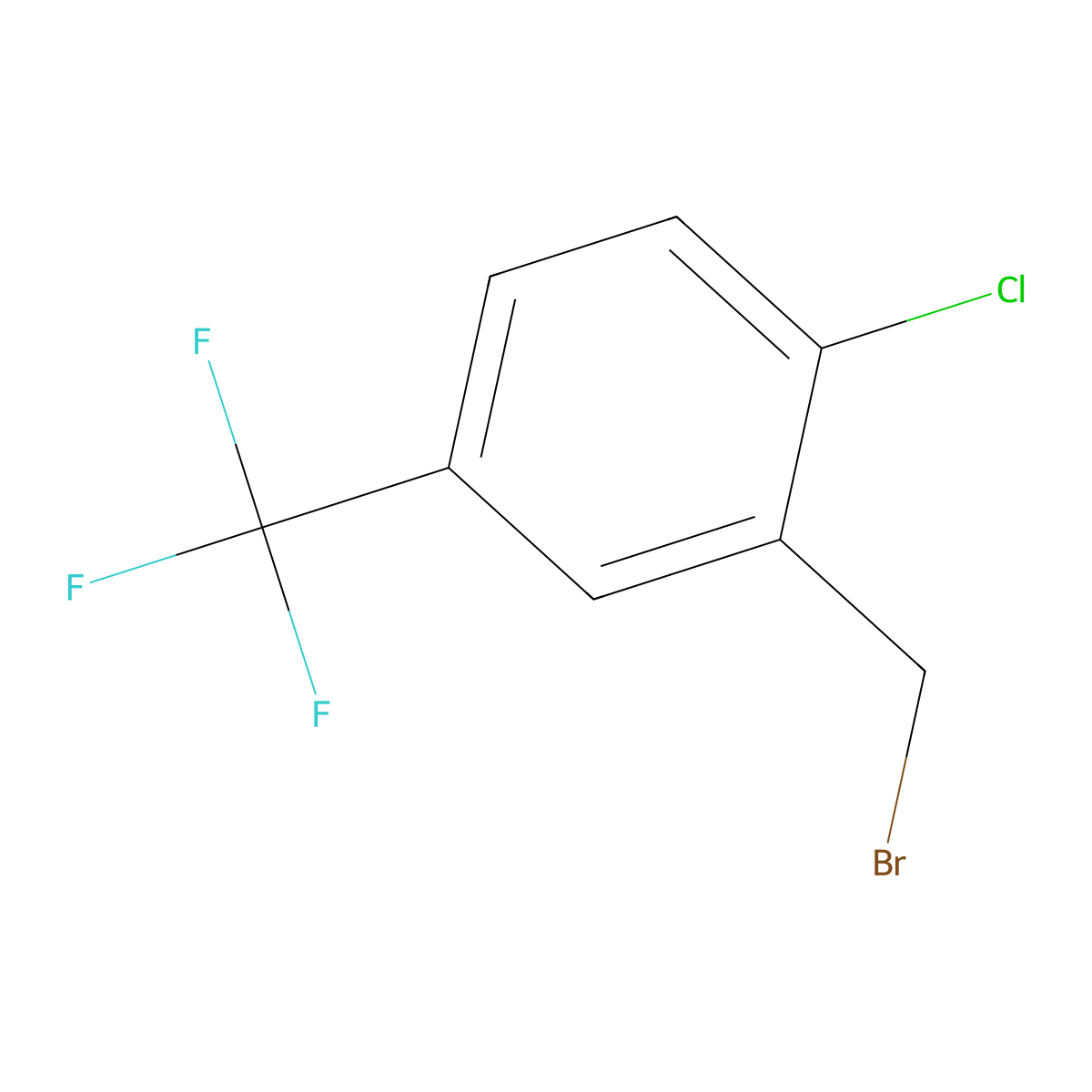 2-(Bromomethyl)-1-chloro-4-(trifluoromethyl)benzene molecular structure, CAS 237761-77-2