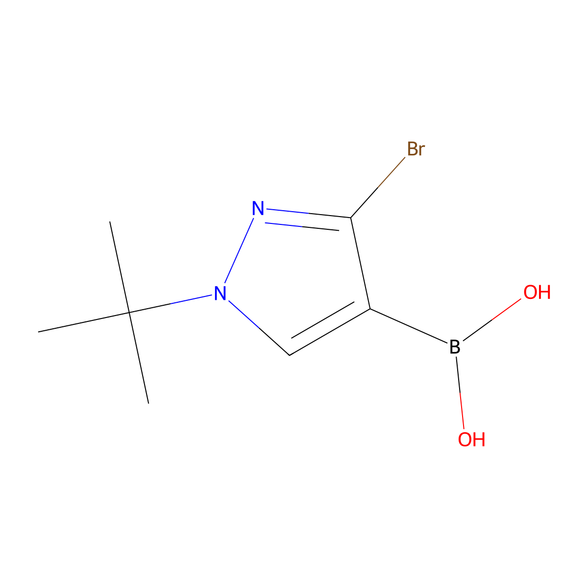3-Bromo-1-tert-butylpyrazole-4-boronic acid molecular structure, CAS 2377610-04-1
