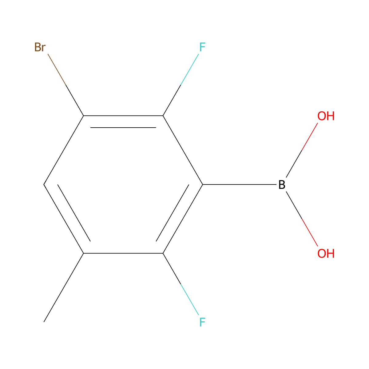 (3-Bromo-2,6-difluoro-5-methylphenyl)boronic acid molecular structure, CAS 2377610-05-2