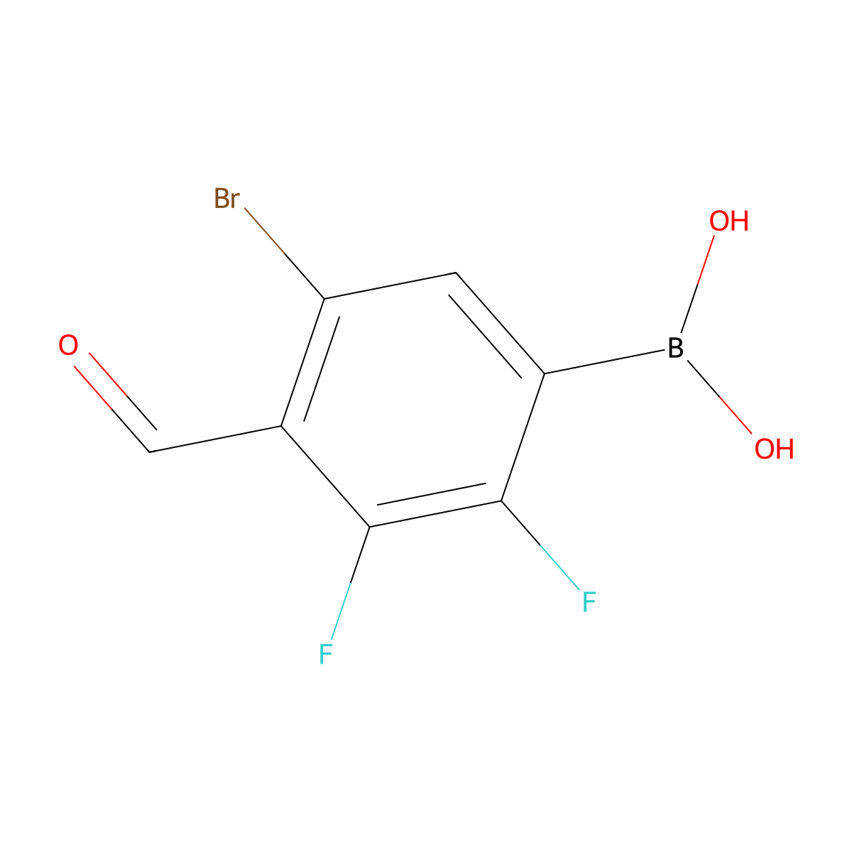 5-Bromo-2,3-difluoro-4-formylphenylboronic acid molecular structure, CAS 2377610-13-2