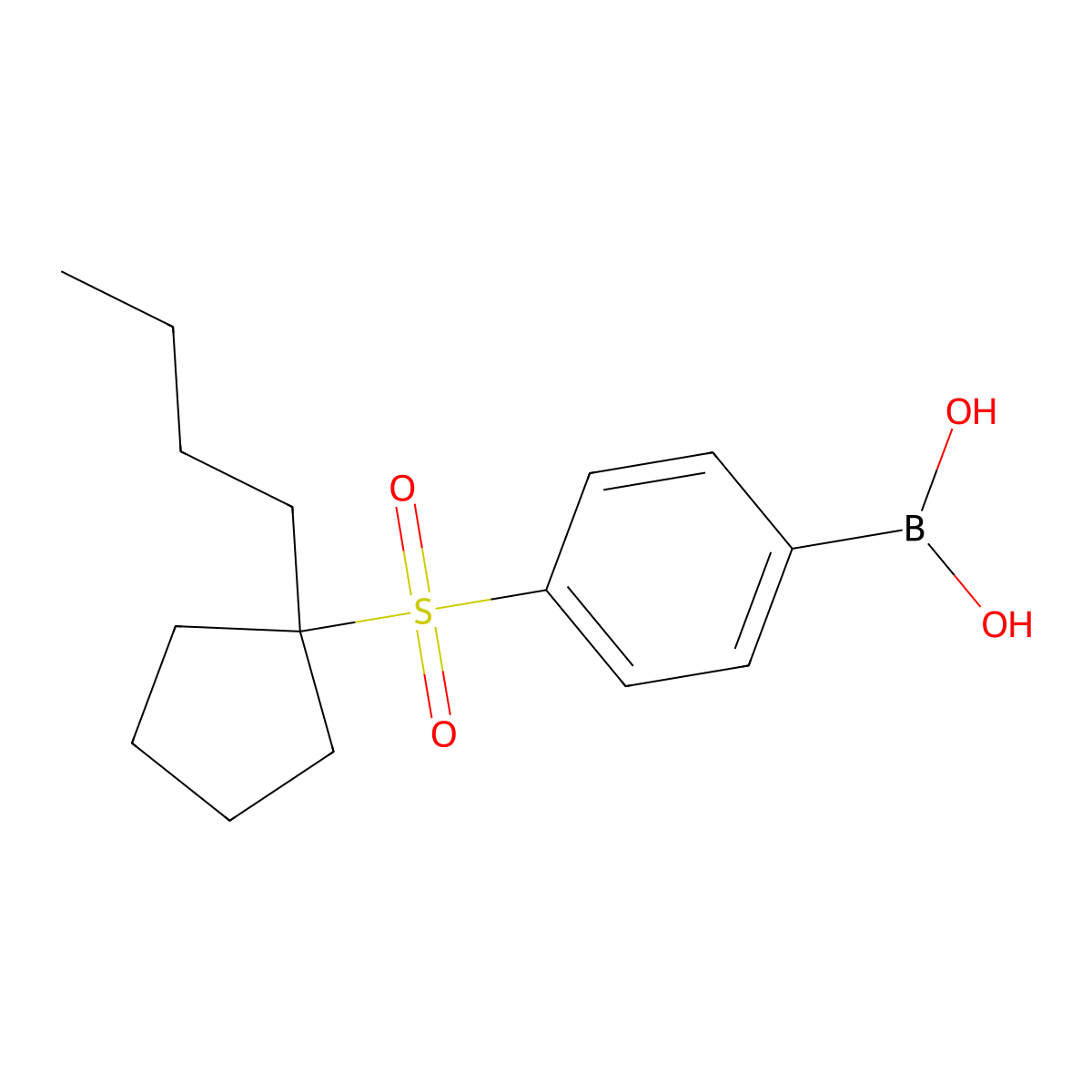 4-(1-Butyl-1-cyclopentylsulfonyl)phenylboronic acid molecular structure, CAS 2377610-15-4