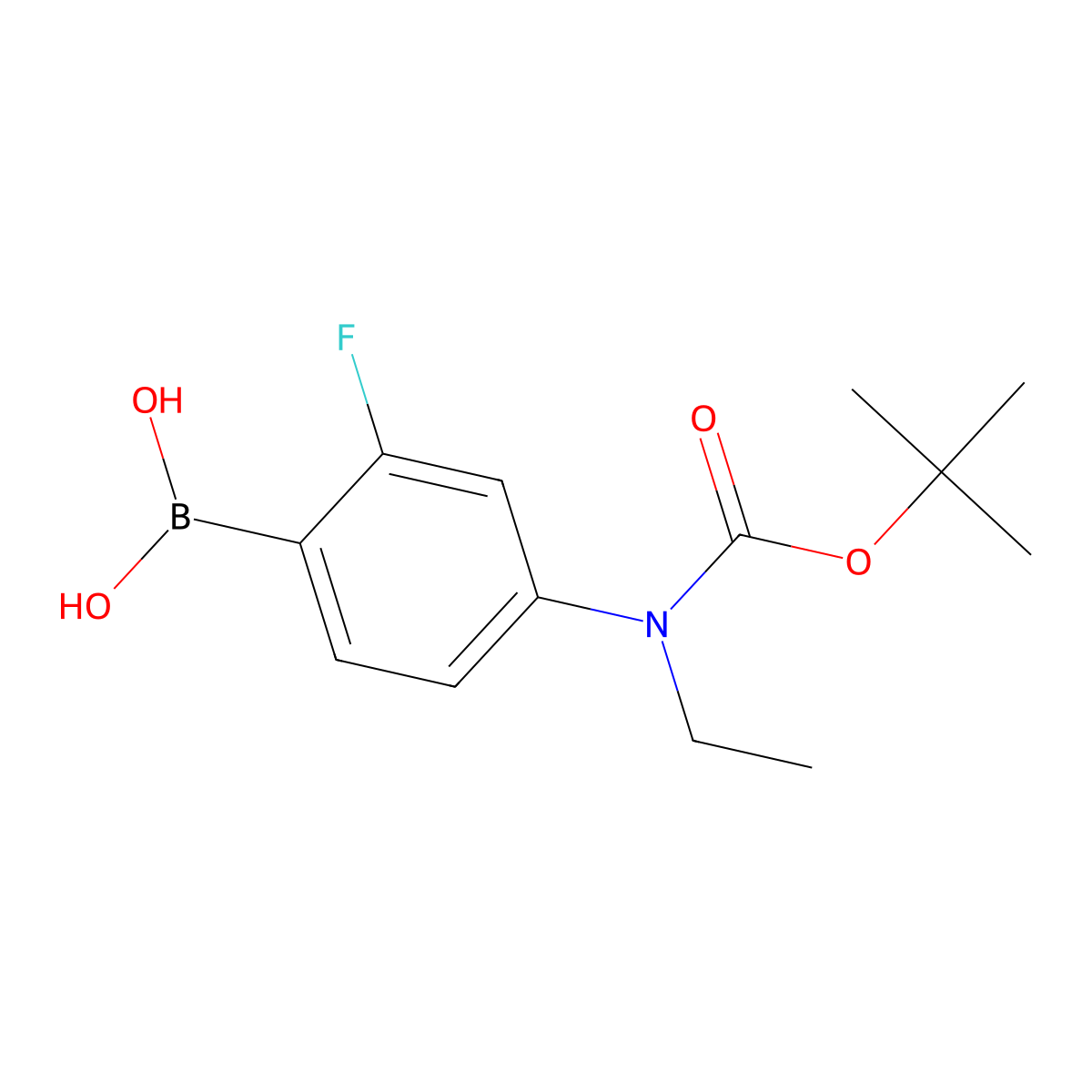 4-(N-BOC-N-Ethylamino)-2-fluorophenylboronic acid molecular structure, CAS 2377610-16-5