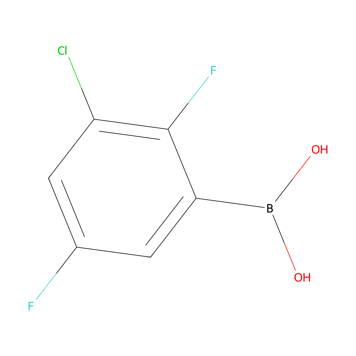 3-Chloro-2,5-difluorophenylboronic acid molecular structure, CAS 2377610-17-6