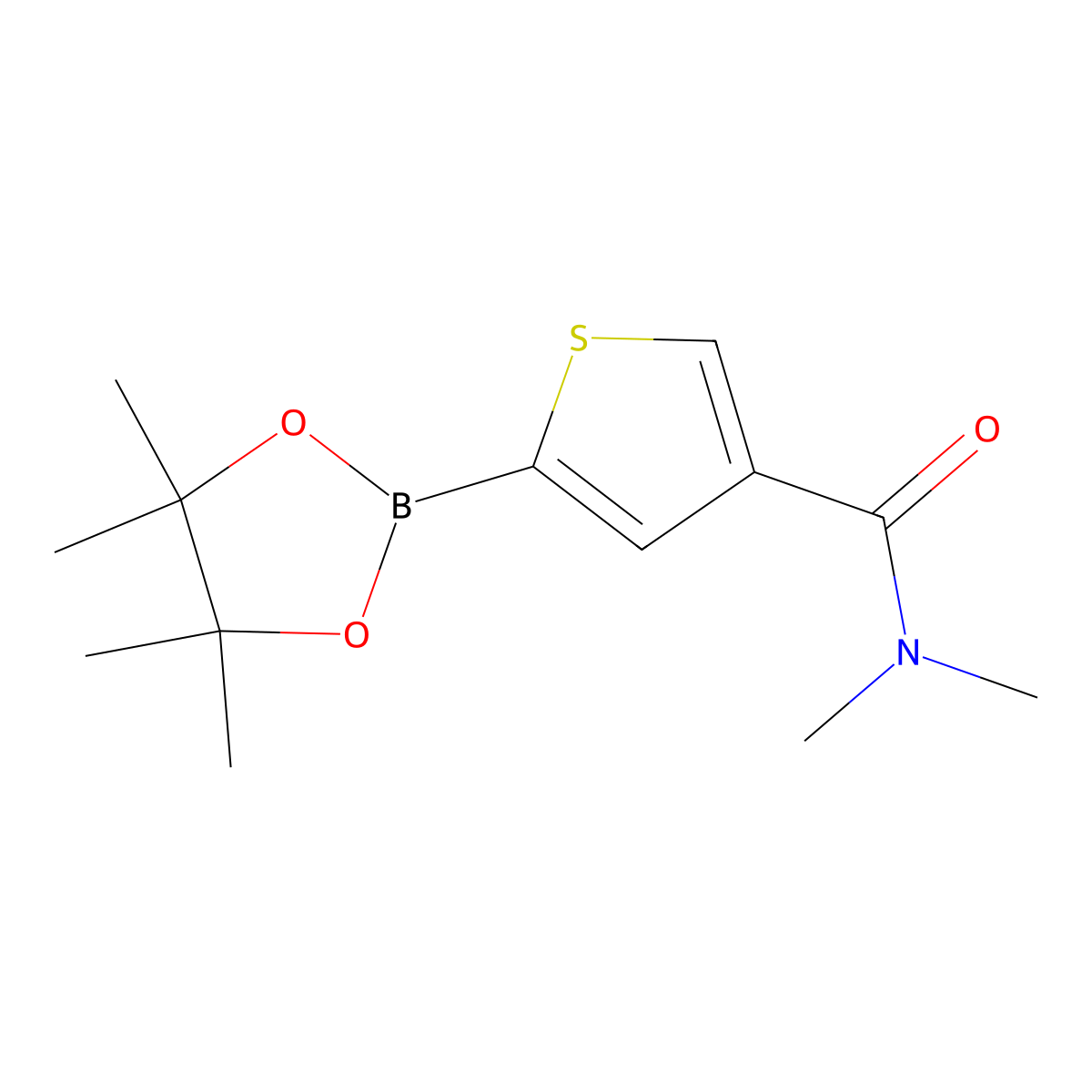 N,N-Dimethyl-5-(4,4,5,5-tetramethyl-1,3,2-dioxaborolan-2-yl)thiophene-3-carboxamide molecular structure, CAS 2377610-18-7