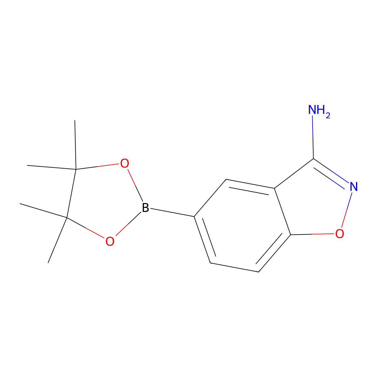5-(4,4,5,5-Tetramethyl-1,3,2-dioxaborolan-2-YL)benzo[D]isoxazol-3-amine molecular structure, CAS 2377610-21-2