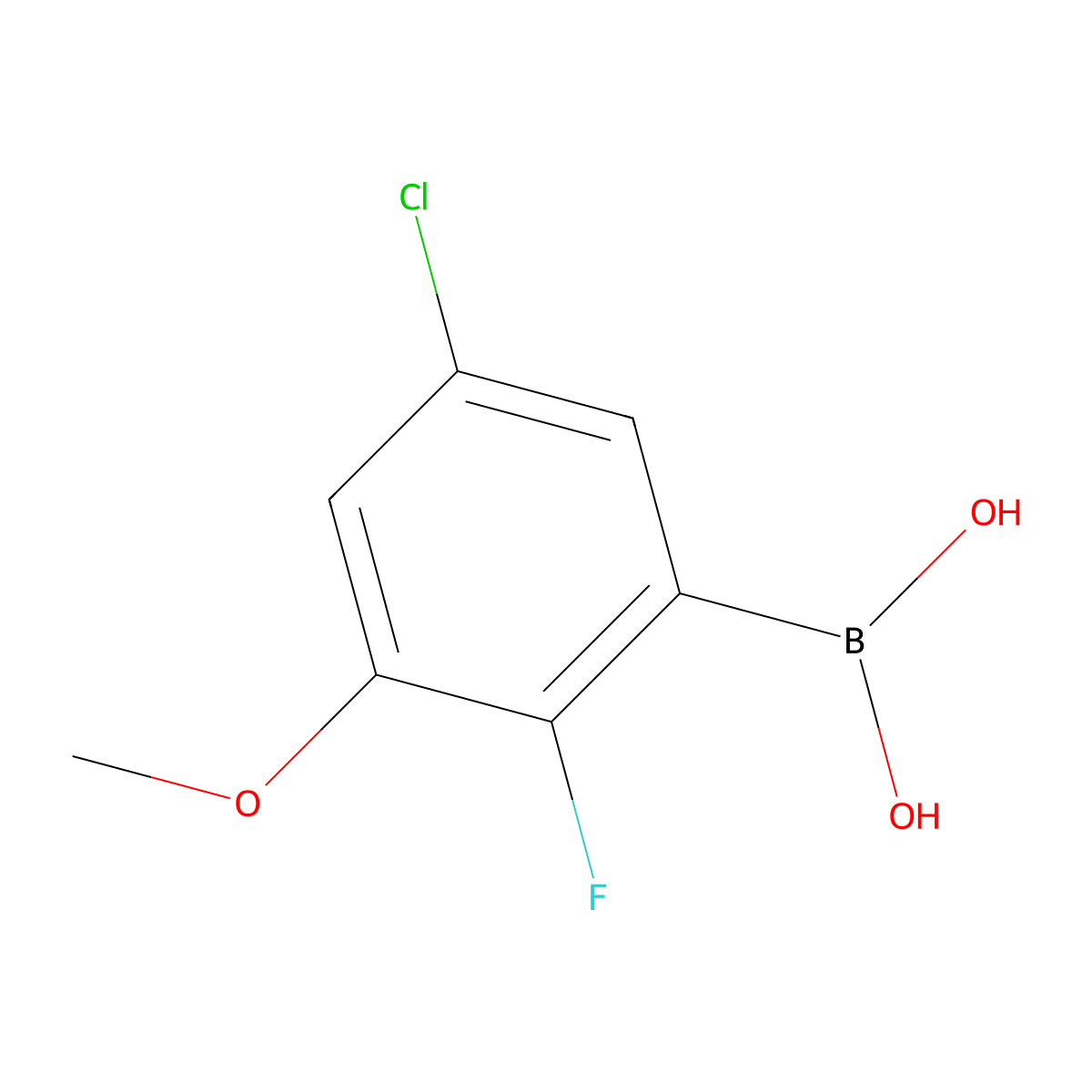 (5-Chloro-2-fluoro-3-methoxyphenyl)boronic acid molecular structure, CAS 2377610-22-3