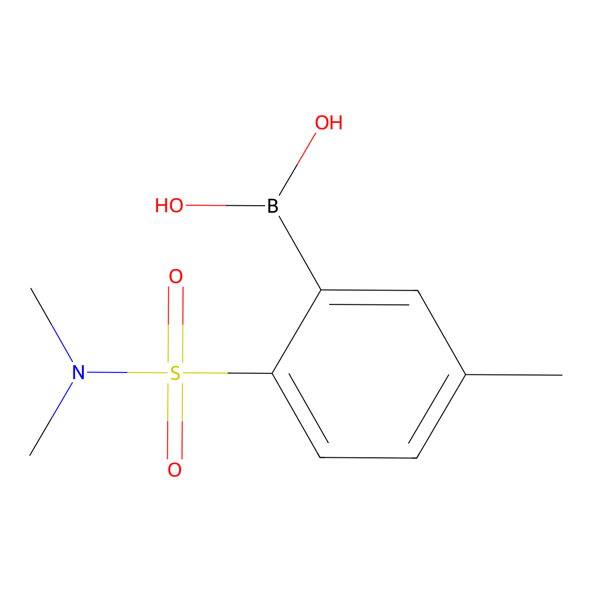 2-(Dimethylsulfamoyl)-5-methylphenylboronic acid molecular structure, CAS 2377610-24-5