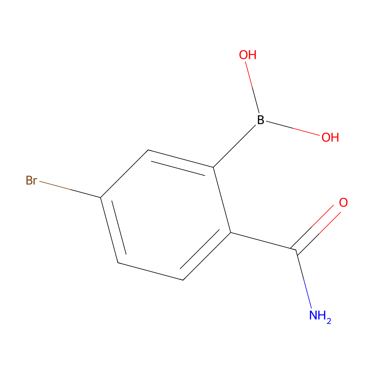 5-Bromo-2-carbamoylphenylboronic acid molecular structure, CAS 2377610-29-0