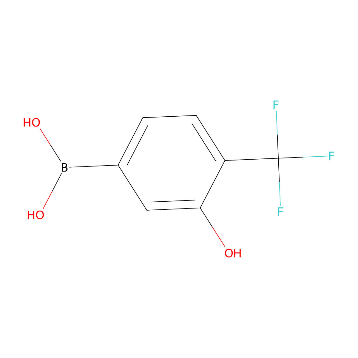 3-Hydroxy-4-(trifluoromethyl)phenylboronic acid molecular structure, CAS 2377610-31-4