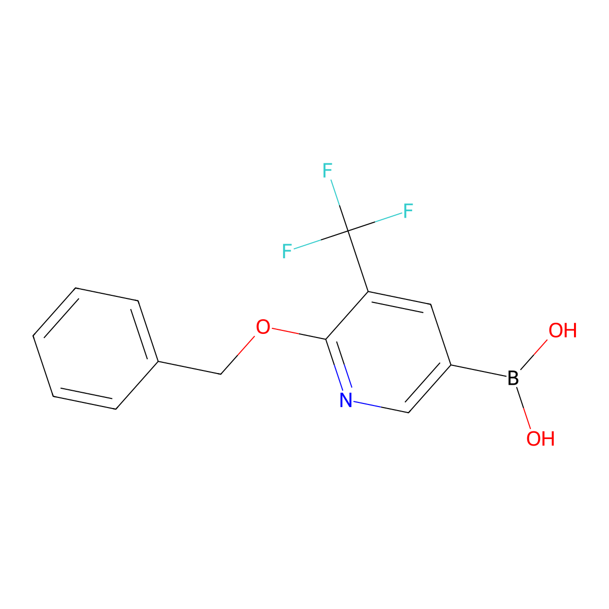 6-BEnzyloxy-5-(trifluoromethyl)pyridine-3-boronic acid molecular structure, CAS 2377610-34-7