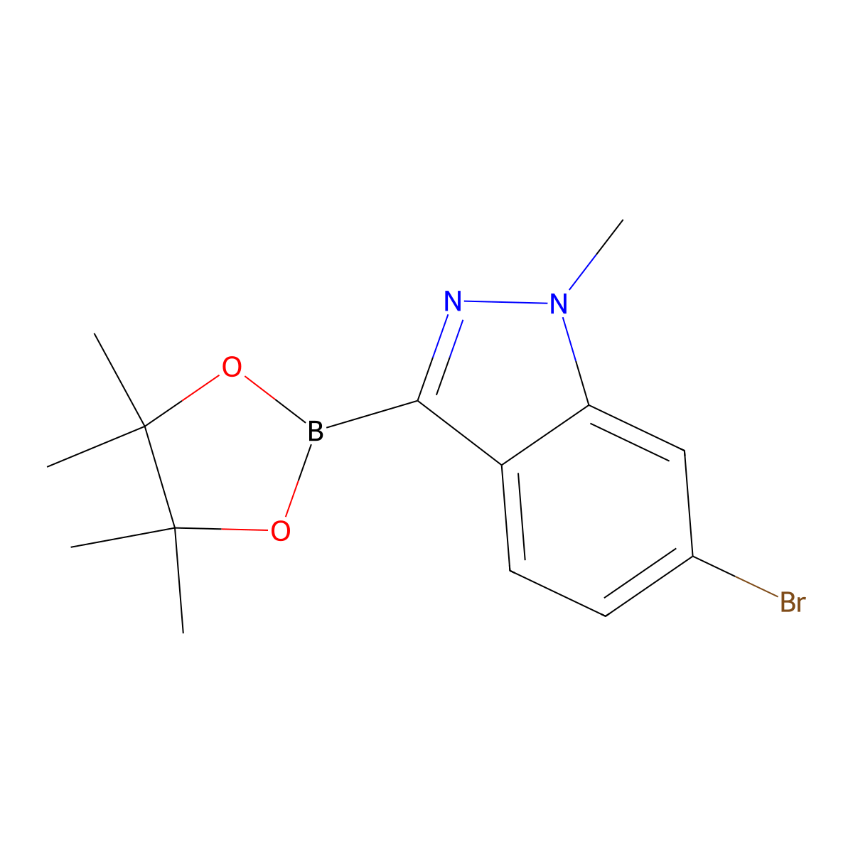 6-Bromo-1-methyl-3-(4,4,5,5-tetramethyl-1,3,2-dioxaborolan-2-YL)-indazole molecular structure, CAS 2377610-38-1