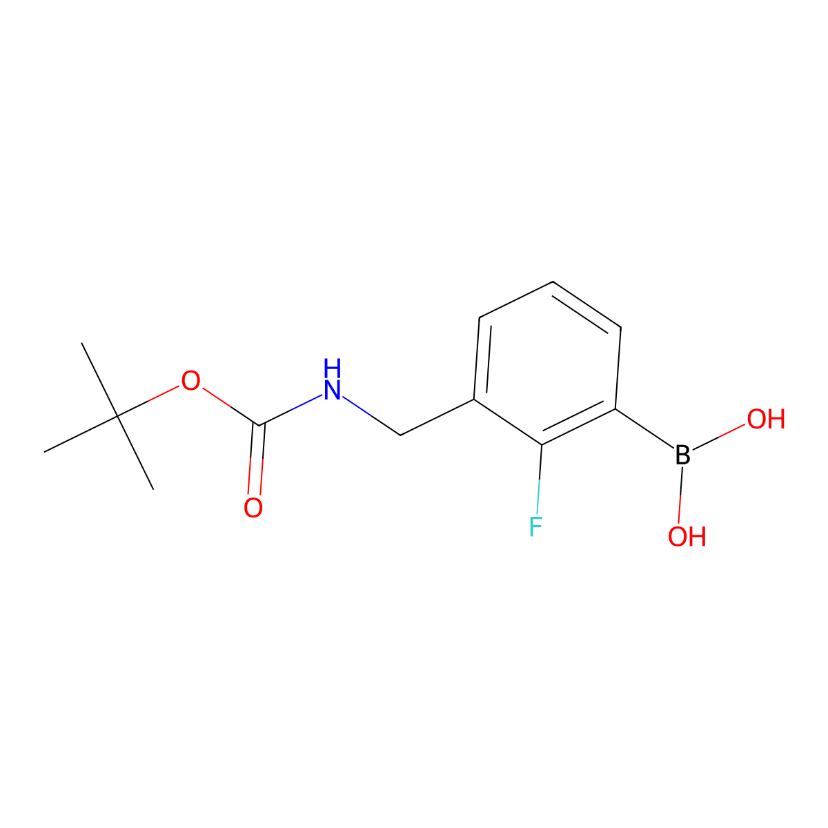 3-(Boc-aminomethyl)-2-fluorophenylboronic acid molecular structure, CAS 2377610-40-5
