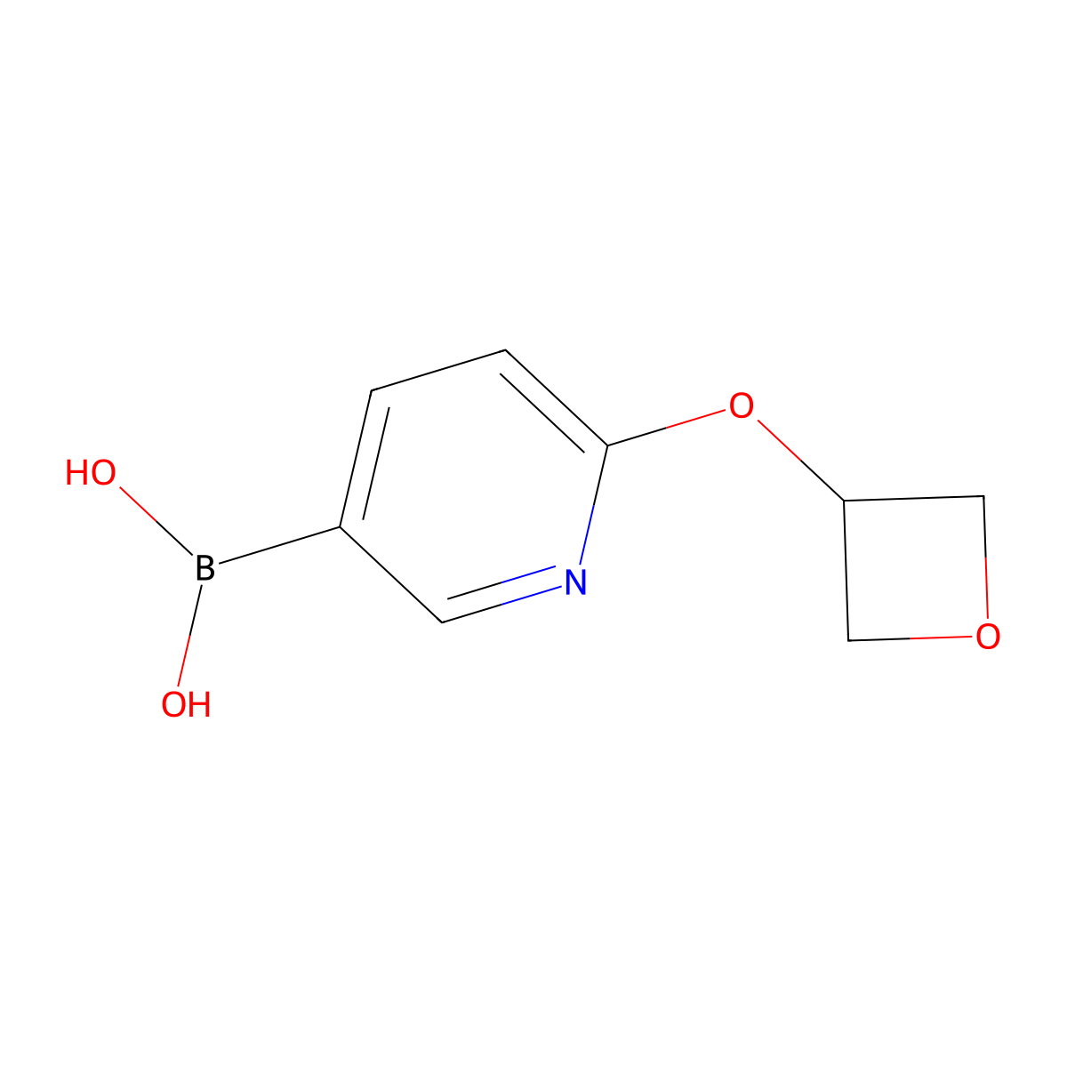 [6-(Oxetan-3-yloxy)pyridin-3-yl]boronic acid molecular structure, CAS 2377610-41-6