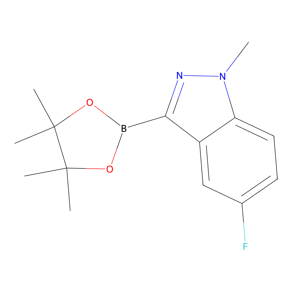 5-Fluoro-1-methyl-3-(4,4,5,5-tetramethyl-1,3,2-dioxaborolan-2-YL)-indazole molecular structure, CAS 2377610-46-1