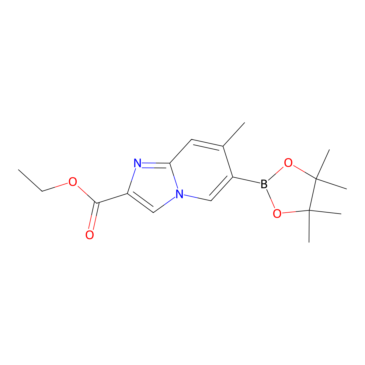 2-(Ethoxycarbonyl)-7-methylimidazo[1,2-a]pyridine-6-boronic acid pinacol ester molecular structure, CAS 2377610-47-2