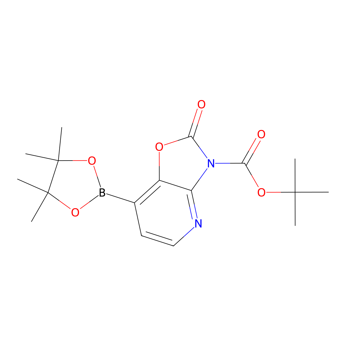 3-BOC-2-oxo-[1,3]oxazolo[4,5-b]pyridine-7-boronic acid pinacol ester molecular structure, CAS 2377610-50-7