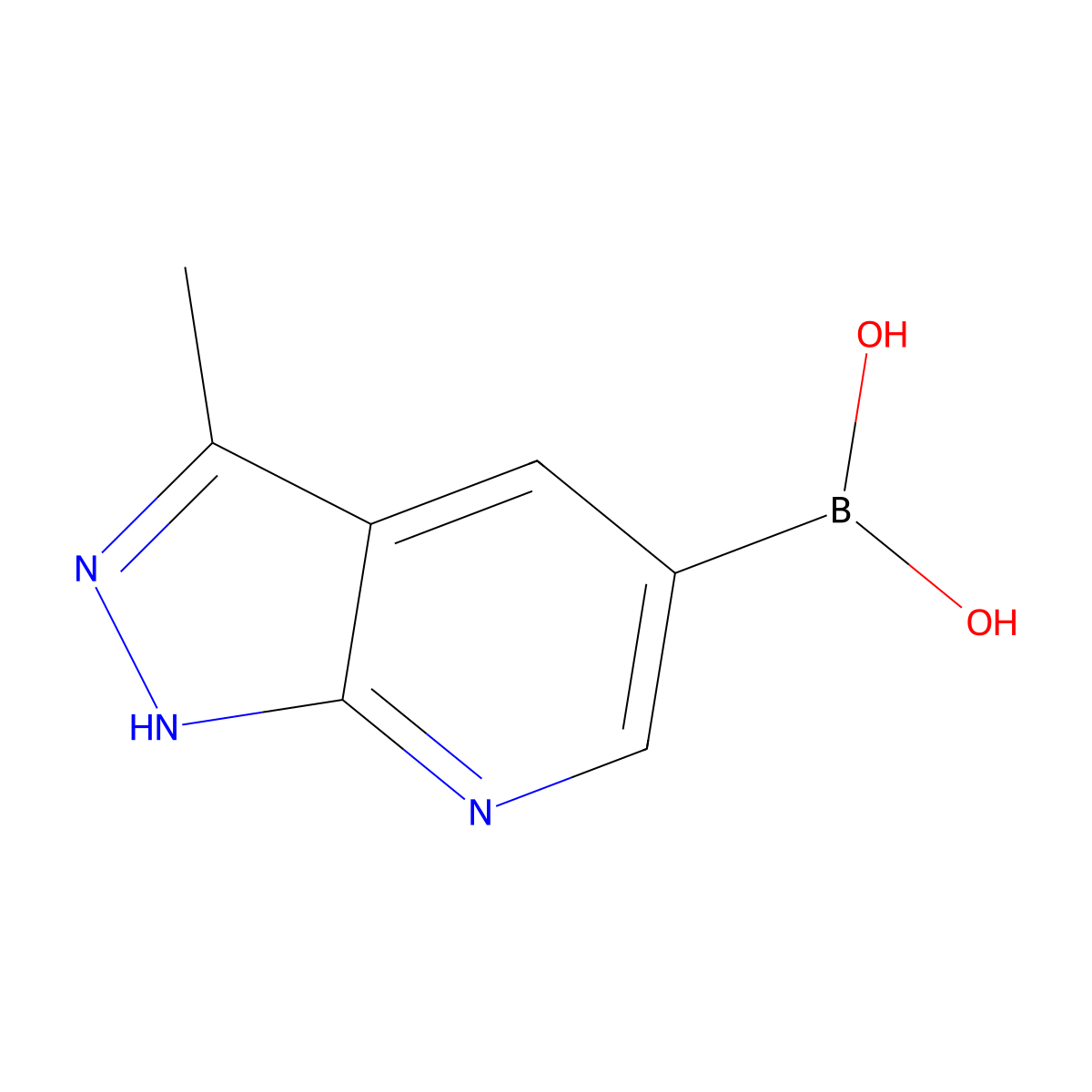 {3-Methyl-1H-pyrazolo[3,4-b]pyridin-5-yl}boronic acid molecular structure, CAS 2377610-54-1