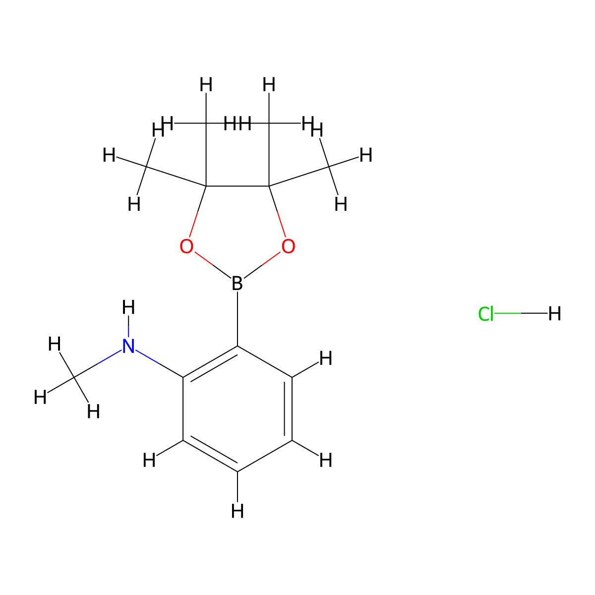 N-Methyl-2-(tetramethyl-1,3,2-dioxaborolan-2-yl)aniline hydrochloride molecular structure, CAS 2377610-55-2