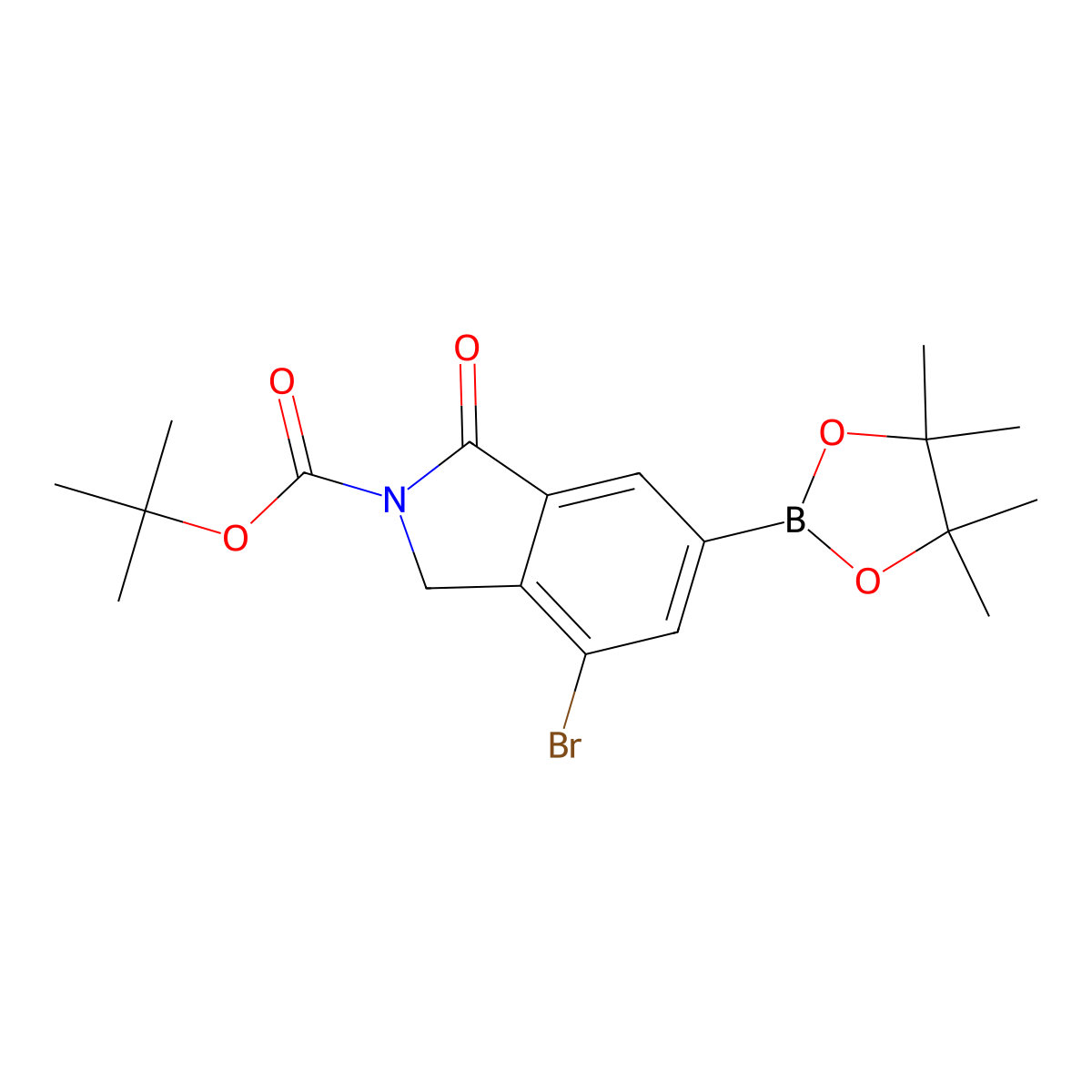 tert-Butyl 4-bromo-1-oxo-6-(tetramethyl-1,3,2-dioxaborolan-2-yl)-3H-isoindole-2-carboxylate molecular structure, CAS 2377610-56-3