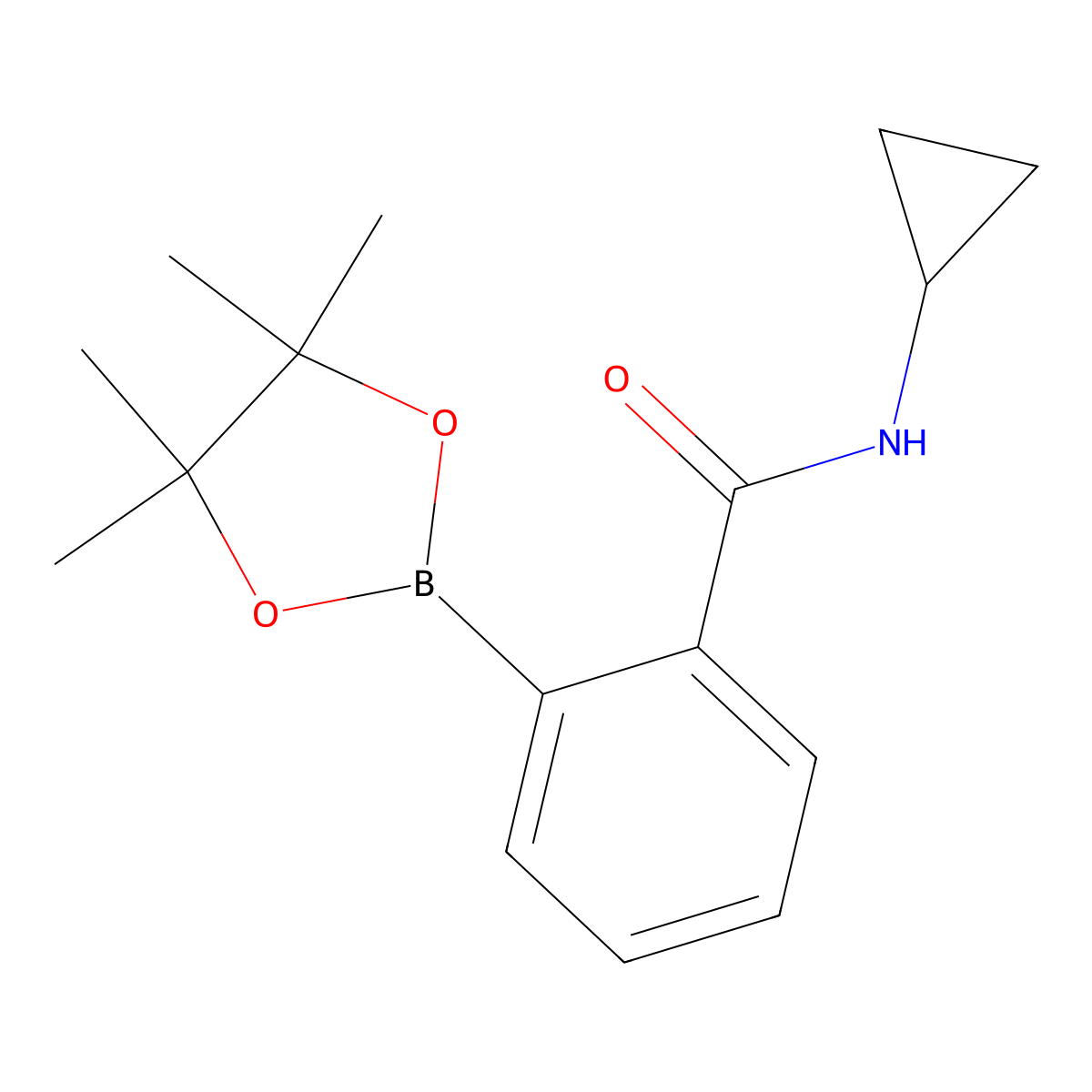 N-Cyclopropyl-2-(tetramethyl-1,3,2-dioxaborolan-2-yl)benzamide molecular structure, CAS 2377610-59-6