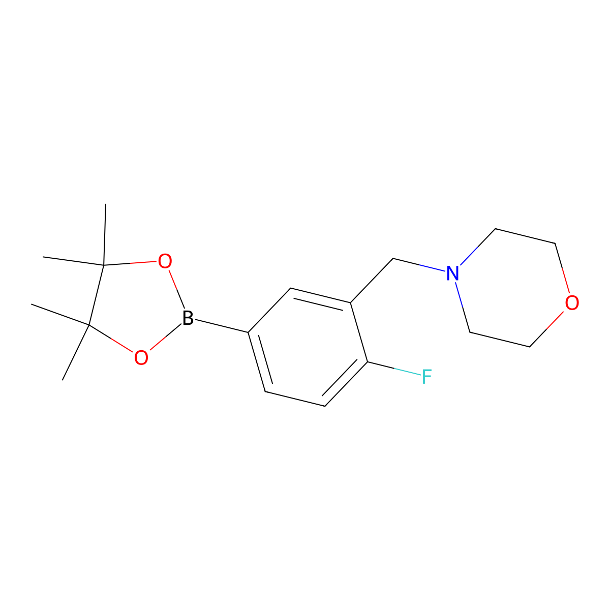 4-Fluoro-3-(morpholinomethyl)phenylboronic acid pinacol ester molecular structure, CAS 2377610-63-2
