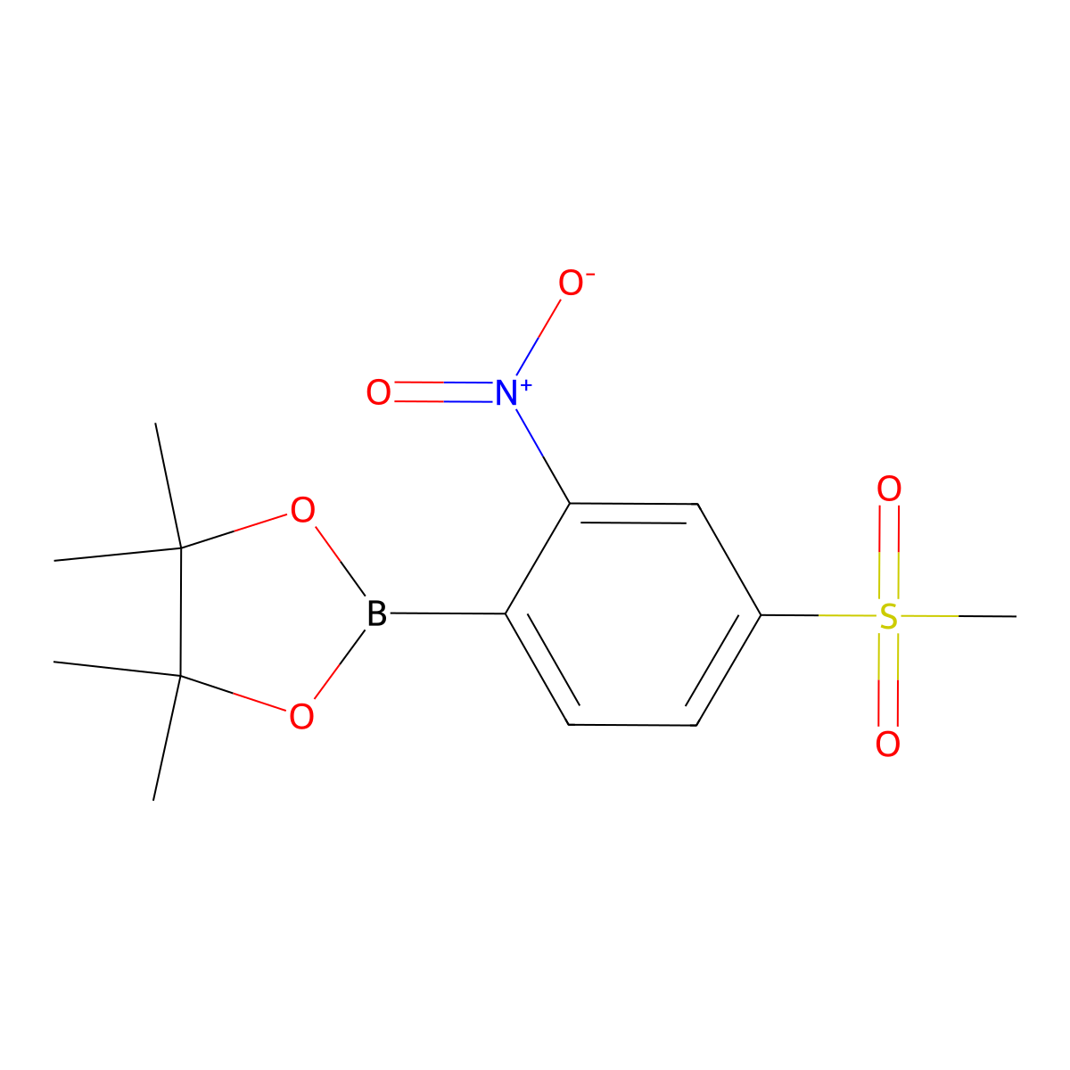 2-(4-Methanesulfonyl-2-nitrophenyl)-4,4,5,5-tetramethyl-1,3,2-dioxaborolane molecular structure, CAS 2377610-64-3