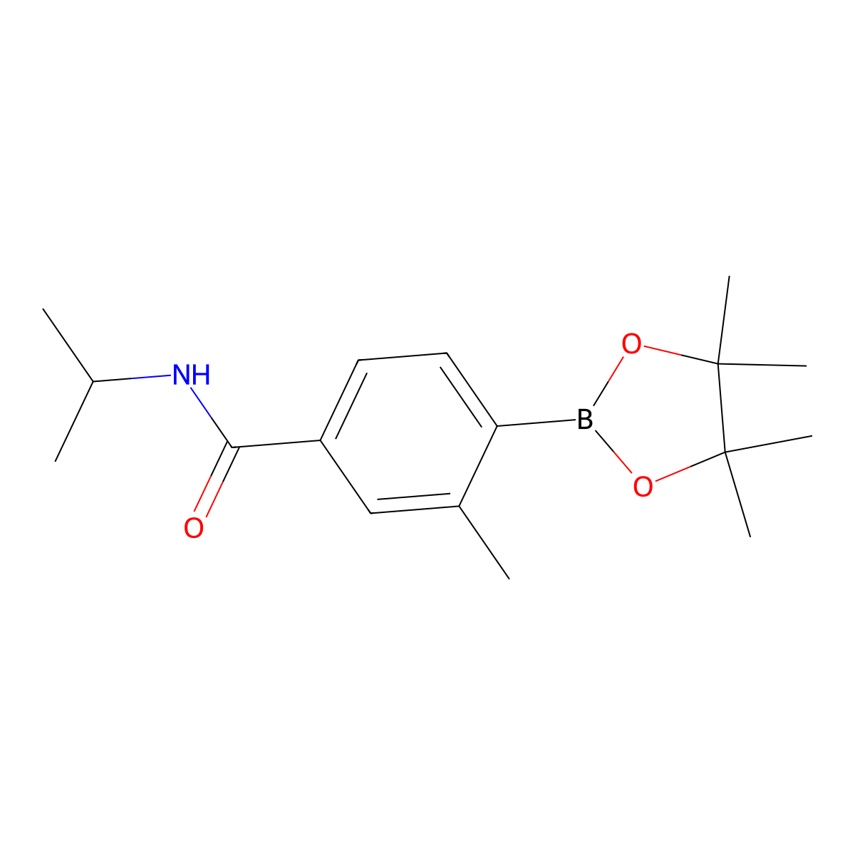 3-Methyl-n-(propan-2-yl)-4-(tetramethyl-1,3,2-dioxaborolan-2-yl)benzamide molecular structure, CAS 2377610-65-4