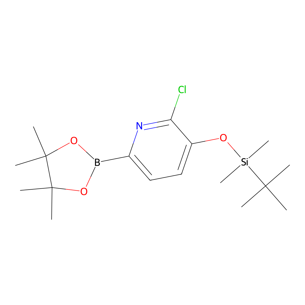 3-t-Butyldimethylsilyloxy-2-chloropyridine-6-boronic acid pinacol ester molecular structure, CAS 2377610-68-7