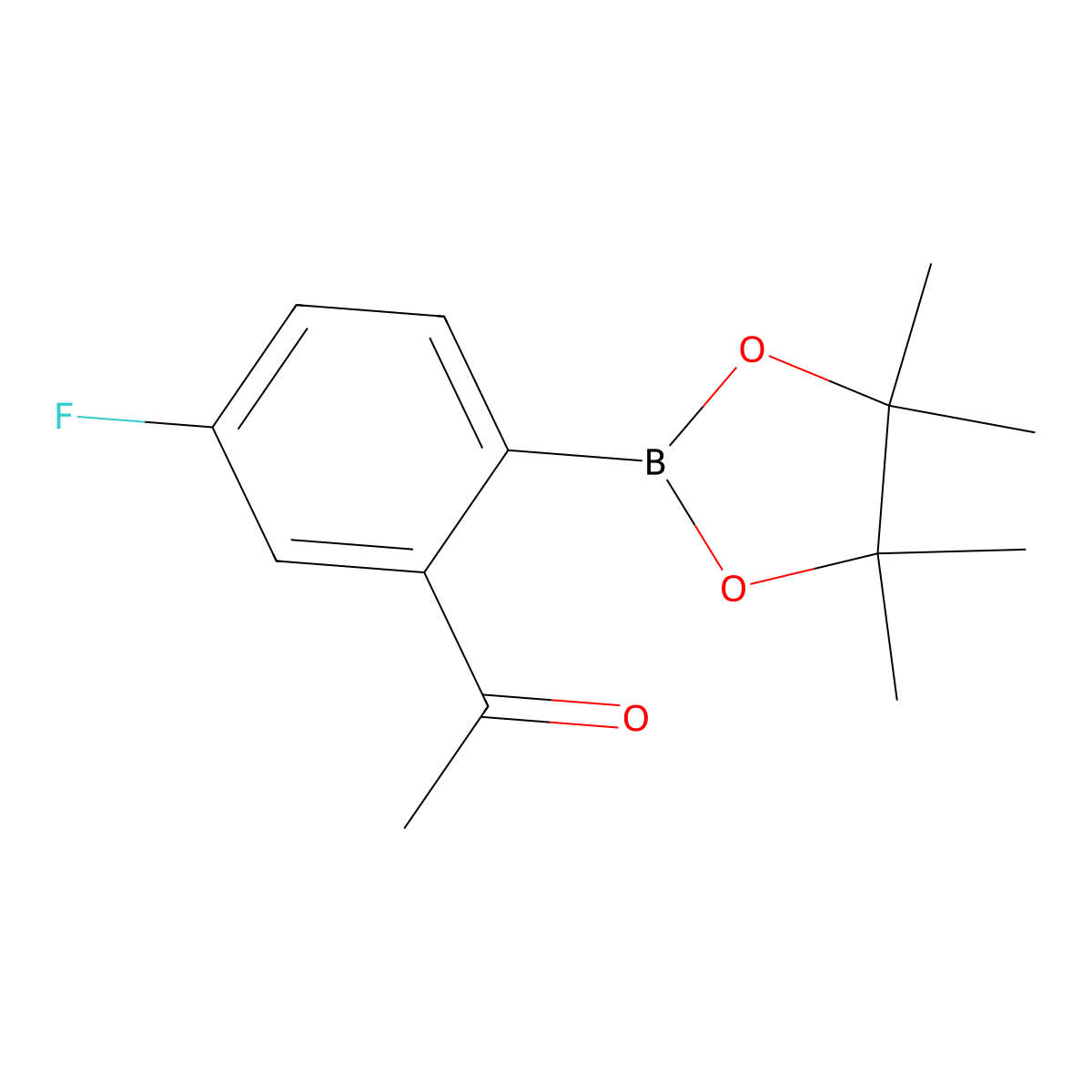 1-[5-Fluoro-2-(tetramethyl-1,3,2-dioxaborolan-2-yl)phenyl]ethan-1-one molecular structure, CAS 2377610-69-8