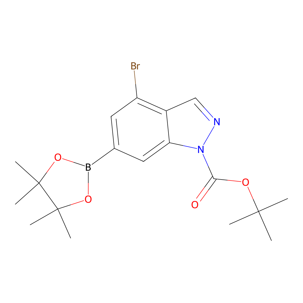 1-BOC-4-Bromoindazole-6-boronic acid pinacol ester molecular structure, CAS 2377610-71-2